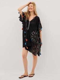 Monsoon Pelia Tassel Kaftan, Black, Black