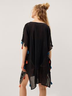 Monsoon Pelia Tassel Kaftan, Black - view 2, Black