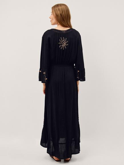 Monsoon Sophy Embroidered Kaftan, containing LENZING™ ECOVERO™ Viscose, Black - view 2, Black