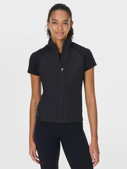 Sweaty Betty Runner's High Neck Gilet, Black - view 2, Black