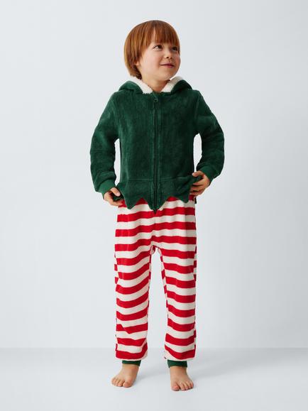 John Lewis Kids' Elf Onesie, Green, Green