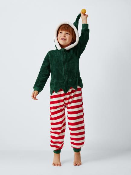 John Lewis Kids' Elf Onesie, Green - view 2, Green