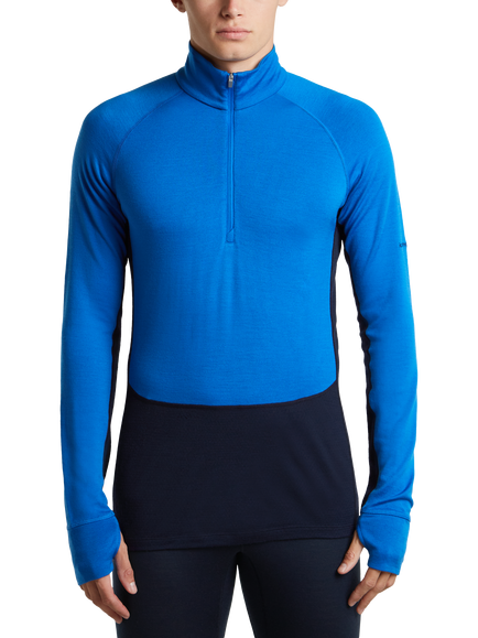 Icebreaker Men's 260 ZoneKnit Wool Long Sleeve Half Zip Top, Navy, Navy
