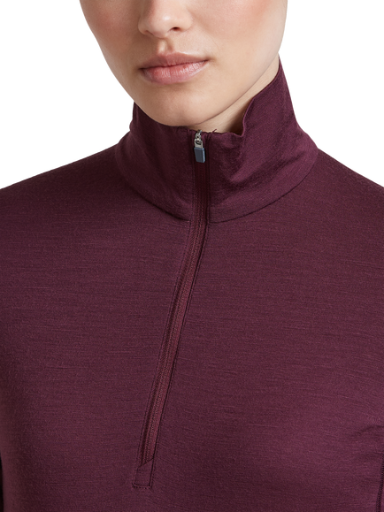 Icebreaker Women's 200 Oasis Long Sleeve Half Zip Top, Berry - view 2, Berry