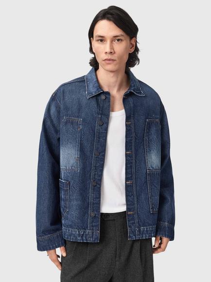 AllSaints Mukesh Denim Jacket, Dark Indigo, Dark Indigo