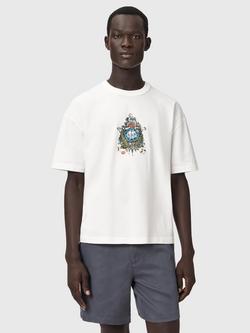 AllSaints Saviour Graphic Cotton T-Shirt, Chalk White, Chalk White