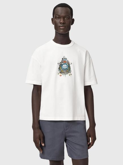 AllSaints Saviour Graphic Cotton T-Shirt, Chalk White, Chalk White