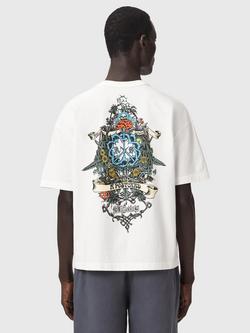 AllSaints Saviour Graphic Cotton T-Shirt, Chalk White - view 2, Chalk White