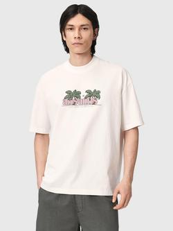 AllSaints Troppo Cotton Loose Fit Short Sleeve Logo T-Shirt, Chalk White, Chalk White
