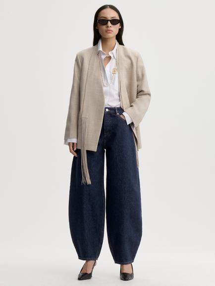 By Malene Birger Dallas Barrel Leg Jeans, Dark Blue Rinsed