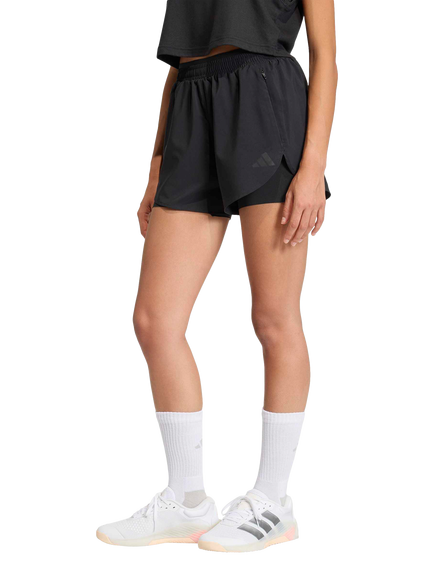 adidas D4T Go To 2In1 Women's Workout Shorts, Black, Black