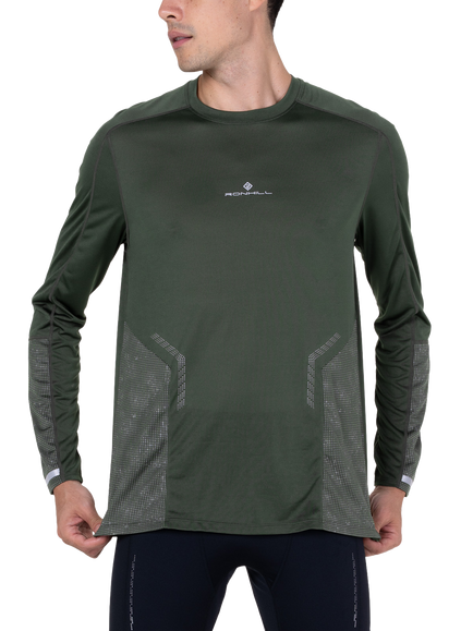 Ronhill Tech Reflect Long Sleeve Top, Kelp, Kelp