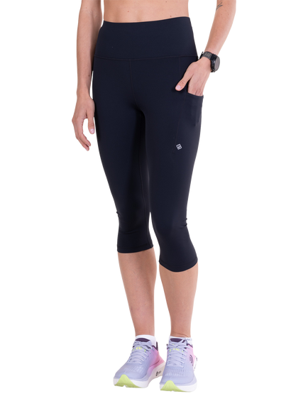 Ronhill Tech Contour Capri Leggings, Black, Black