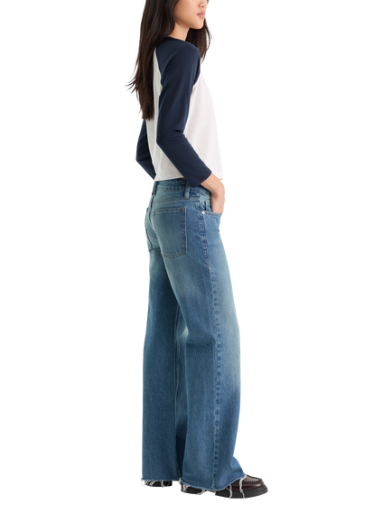 Good American Vintage Low Rise Loose Leg Jeans, Troubled Water - view 2, Troubled Water