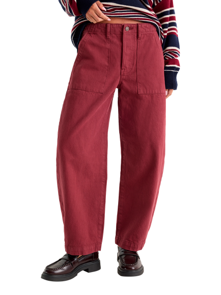 Good American Vintage High Rise Barrel Leg Ankle Jeans, Berry - view 2, Berry