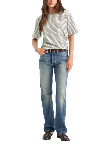Good American Vintage Mid Rise Straight Leg Jeans, Indigo, Indigo