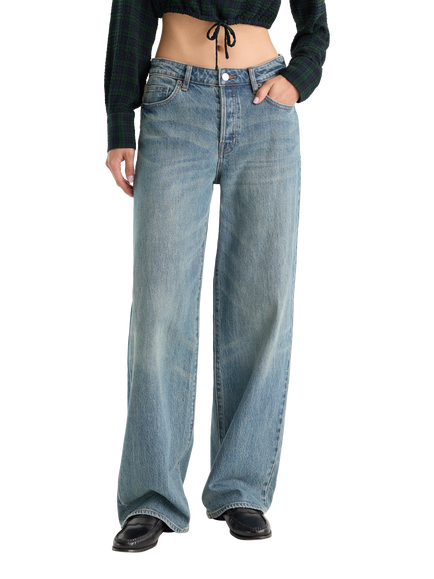 Good American Vintage High Rise Wide Leg Jeans, Indigo, Indigo1338