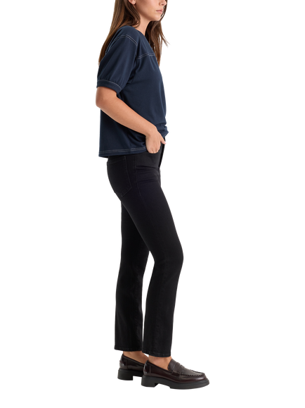 Good American Good Legs Soft Tech Denim Straight Jeans, Black - view 2, Black