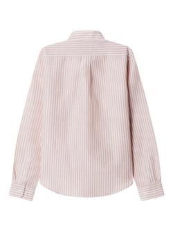 Hackett London Kids' Classic Fit Band Collar Striped Shirt, Peach Orange - view 2, Peach Orange