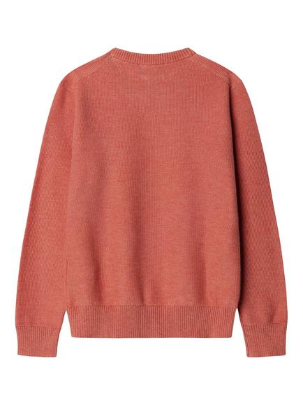 Hackett London Kids' Cotton Honeycomb Knit Crew-Neck Jumper, Apricot Orange - view 2, Apricot Orange
