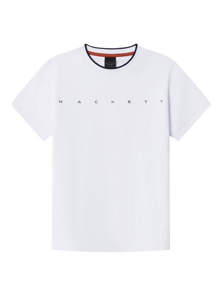Hackett London Kids' Cotton Logo T-Shirt, Optic White