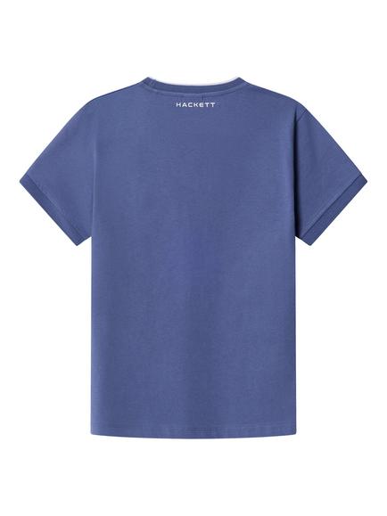 Hackett London Kids' Cotton Logo T-Shirt - view 2, Ozzy Blue
