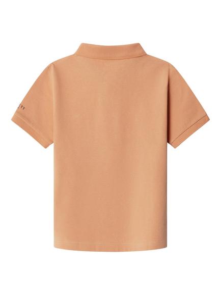 Hackett London Kids' Classic Fit Logo Polo Shirt - view 2, Peach Orange