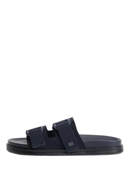 Tommy Hilfiger Hilfiger Mix Suede Sandals, Navy - view 2, Navy