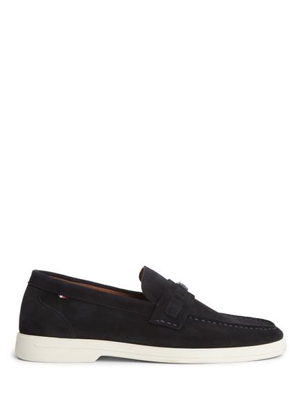 Tommy Hilfiger Light Suede Loafers, Brown, Navy