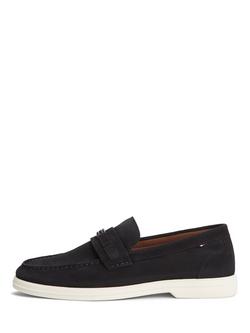 Tommy Hilfiger Light Suede Loafers, Navy - view 2, Navy
