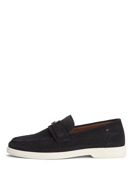 Tommy Hilfiger Light Suede Loafers, Brown - view 2, Navy