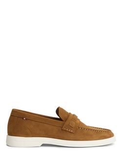 Tommy Hilfiger Light Suede Loafers, Brown, Brown