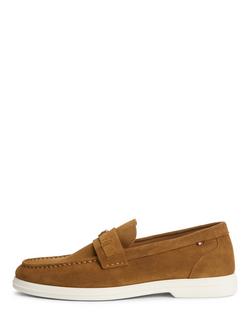 Tommy Hilfiger Light Suede Loafers, Brown - view 2, Brown