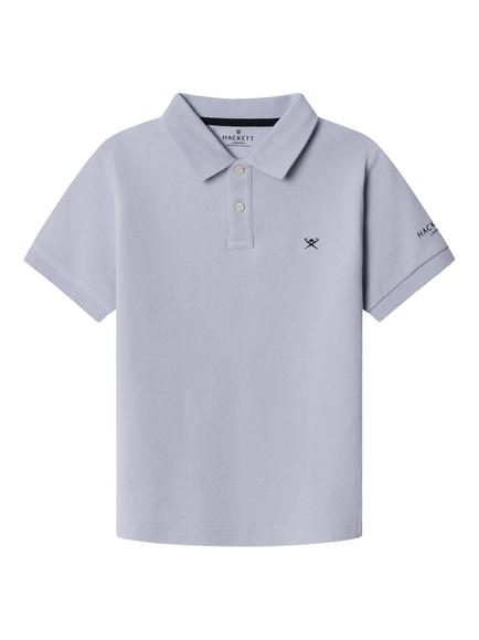 Hackett London Kids' Classic Fit Logo Polo Shirt, Light Blue