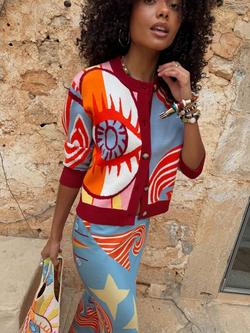 Never Fully Dressed Abstract Print A-Line Maxi Skirt, Multi - view 2, Multi