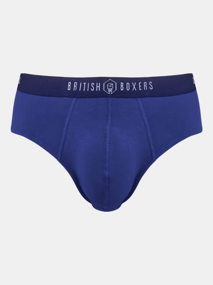 British Boxers Bamboo Stretch Stripe & Plain Briefs, Pack of 4, Multi - view 2, Multi