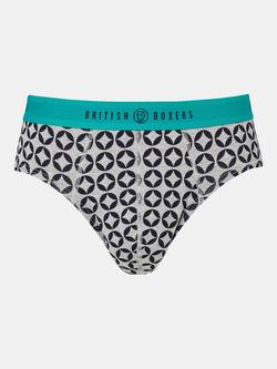 British Boxers Bamboo Stretch Geometric Print Briefs, Pack of 4, Multi - view 2, Multi