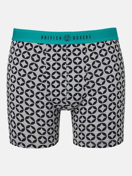 British Boxers Bamboo Stretch Geometric Print Trunks, Pack of 4, Multi - view 2, Multi