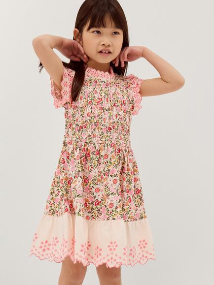 Monsoon Kids' Summer Solstice Shirred Dress, Multi, Multi