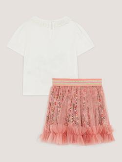 Monsoon Kids' Summer Solstice T-Shirt and Skirt Set, Pink - view 2, Pink