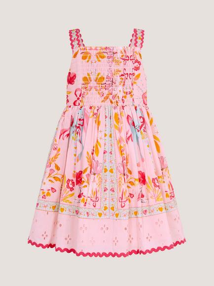 Monsoon Baby Sleeveless Printed Summer Dress, Pink - view 2, Pink
