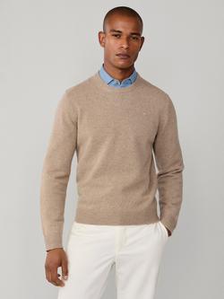 Hackett London Crew Neck Lambswool Jumper, Malt Beige, Malt Beige
