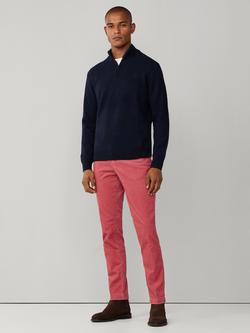 Hackett London Half Zip Lambswool Jumper, Midnight Blue - view 2, Midnight Blue