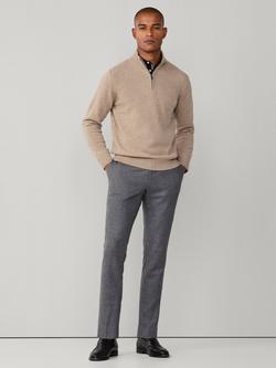 Hackett London Half Zip Lambswool Jumper - view 2, Malt Beige
