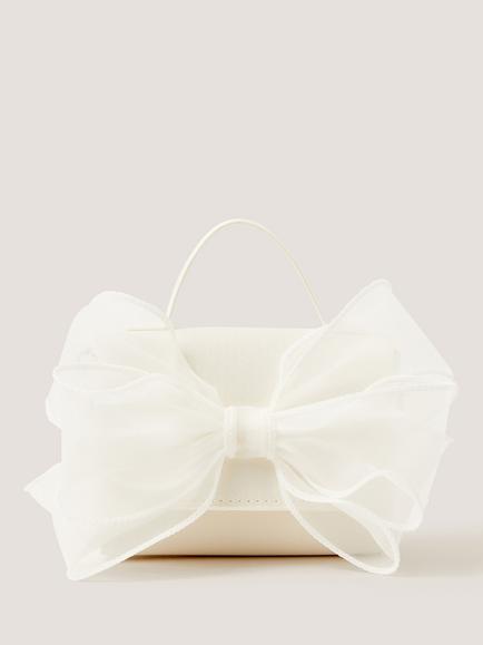 Monsoon Kids' Organza Bow Chain Strap Bridesmaid Bag, Ivory, Ivory