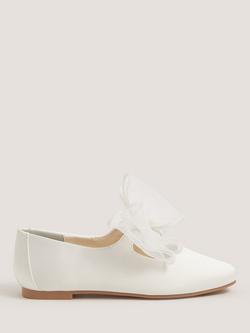 Monsoon Kids' Square Toe Organza Ballet Pumps, Ivory, Ivory