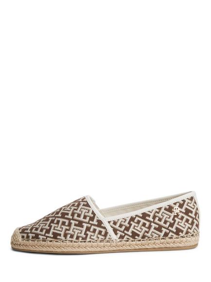 Tommy Hilfiger TH Monogram Plaque Jacquard Espadrilles - view 2, Chocolate/Multi