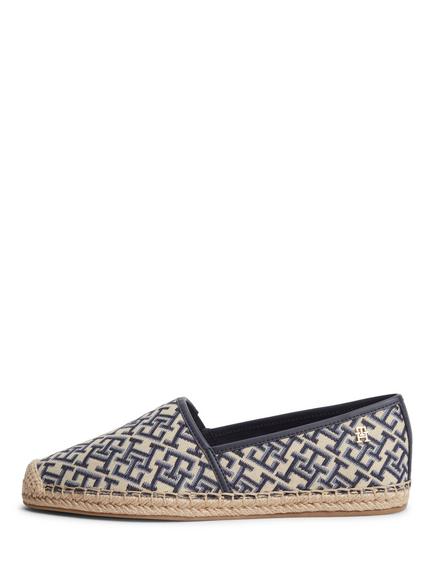 Tommy Hilfiger TH Monogram Plaque Jacquard Espadrilles - view 2, Midnight Blue/Multi