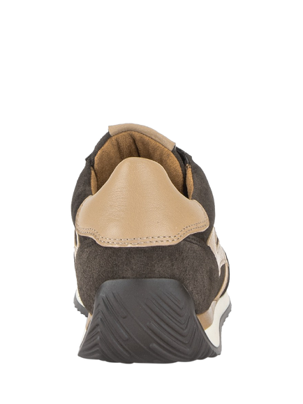Gabor Globe Wide Fit Suede Trainers, Mocca Sand - view 2, Mocca Sand