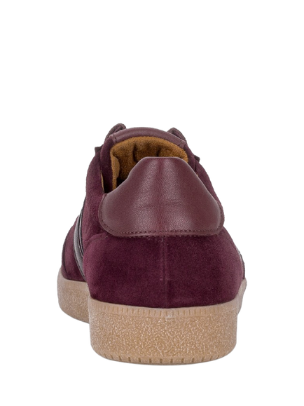 Gabor West Suede Lace Up Trainers, Mulberry - view 2, Mulberry